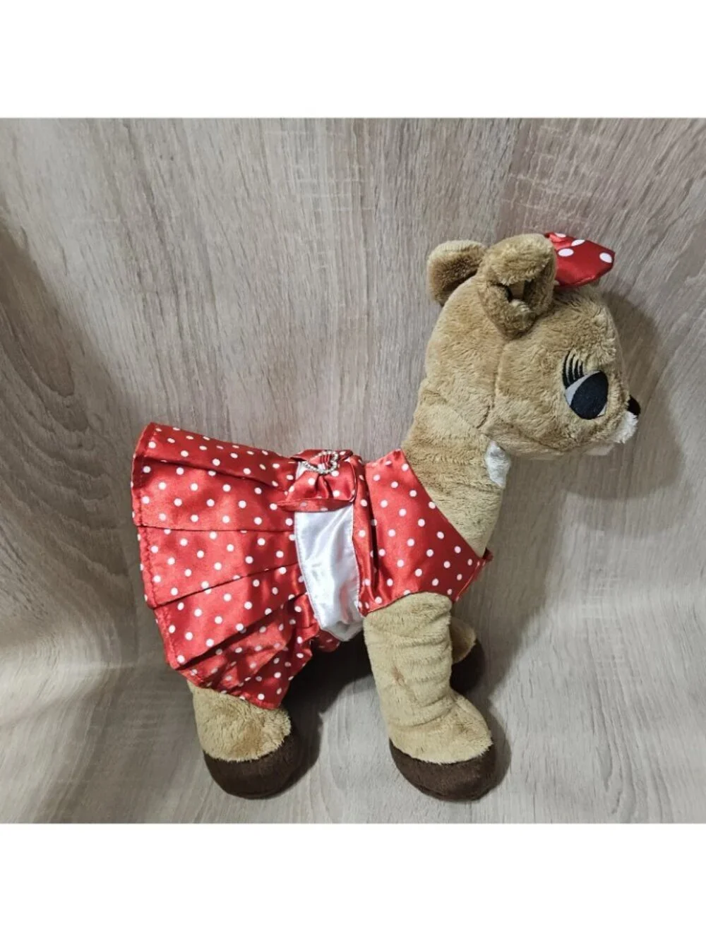 Build A Bear Rudolph The Red Nose Reindeer Clarice Plush In Christmas Dress